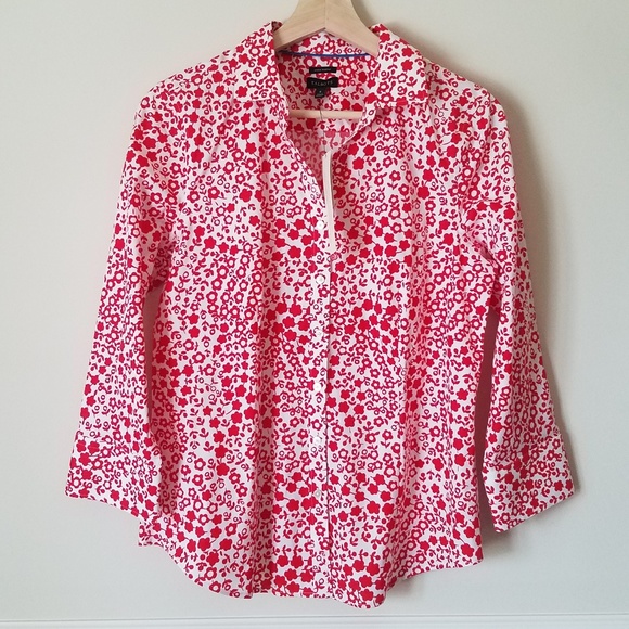 talbots red blouse